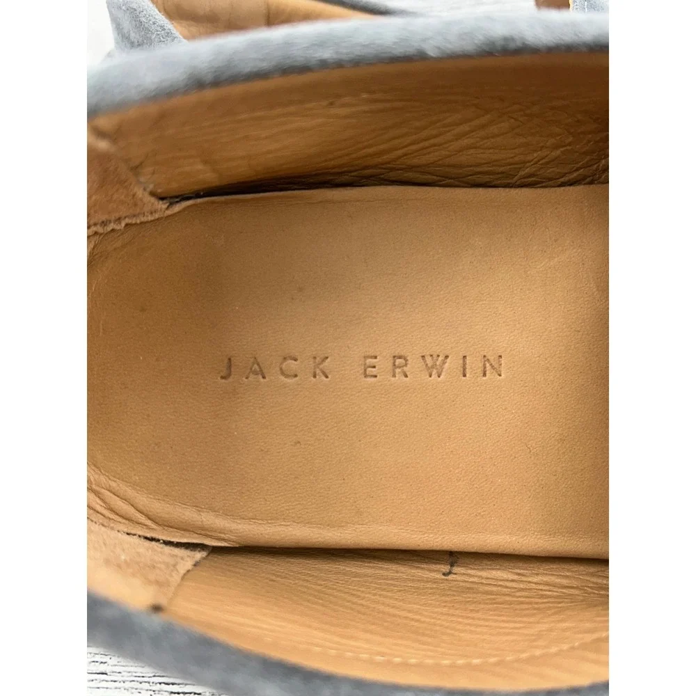 Jack Erwin Decker Men Sz 11M‎ Grey Suede Penny Driving Loafers Made in Brazil